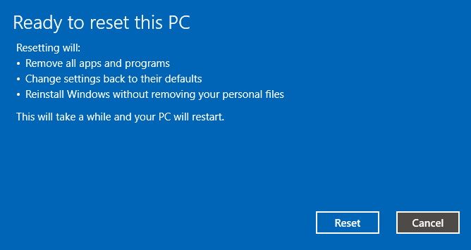 How to Factory Reset Windows 10